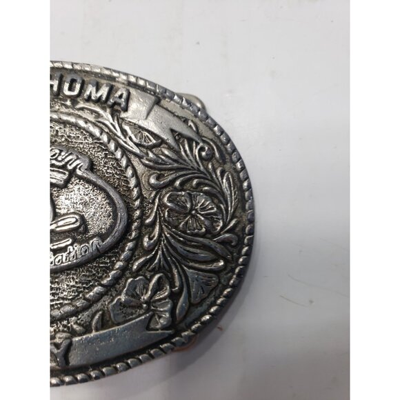 Lot Of 3 Vintage Oklahoma City Guess Y2K Chunky Big Two Tone Western Belt Buckle - Picture 5 of 16